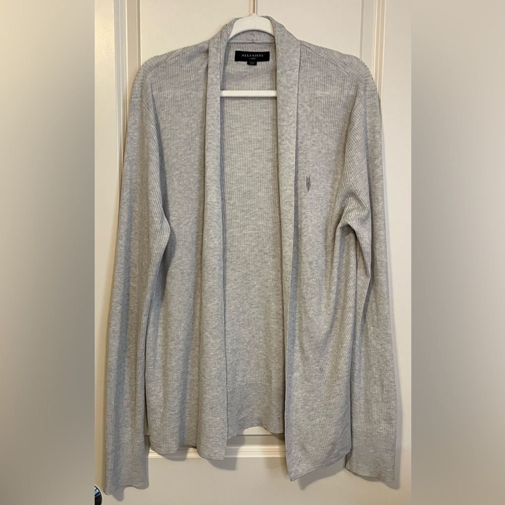 All Saints Modal Blend Ribbed Lightweight Cardigan Men’s Large